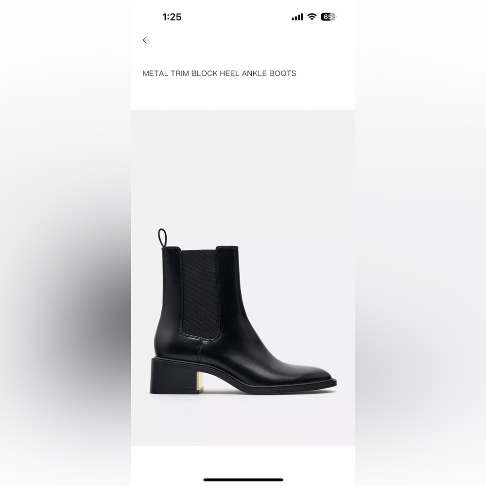 Zara Black Block Heel Ankle Boots